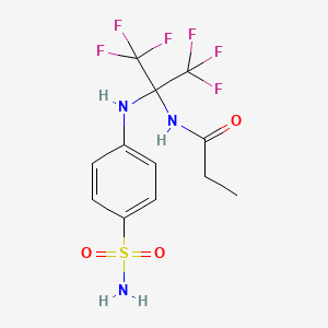 N-{1,1,1,3,3,3-hexafluoro-2-[(4-sulfamoylphenyl)amino]propan-2-yl}propanamide