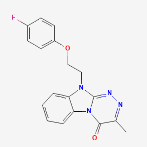 molecular formula C18H15FN4O2 B11471808 10-[2-(4-fluorophenoxy)ethyl]-3-methyl[1,2,4]triazino[4,3-a]benzimidazol-4(10H)-one 