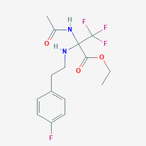 Propanoic acid, 2-(acetylamino)-3,3,3-trifluoro-2-[[2-(4-fluorophenyl)ethyl]amino]-, ethyl ester