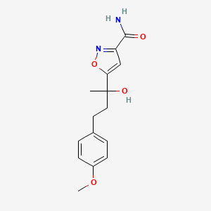 5-[2-Hydroxy-4-(4-methoxyphenyl)butan-2-yl]-1,2-oxazole-3-carboxamide