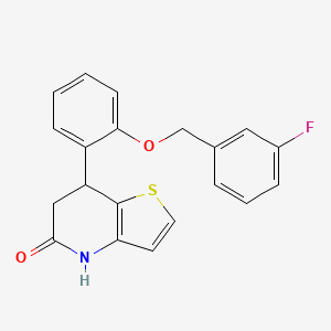 molecular formula C20H16FNO2S B11471850 7-{2-[(3-fluorobenzyl)oxy]phenyl}-6,7-dihydrothieno[3,2-b]pyridin-5(4H)-one 