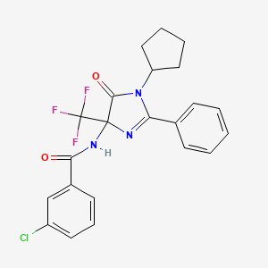 3-chloro-N-[1-cyclopentyl-5-oxo-2-phenyl-4-(trifluoromethyl)-4,5-dihydro-1H-imidazol-4-yl]benzamide