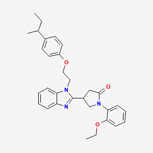 molecular formula C31H35N3O3 B11471865 4-(1-{2-[4-(butan-2-yl)phenoxy]ethyl}-1H-benzimidazol-2-yl)-1-(2-ethoxyphenyl)pyrrolidin-2-one 