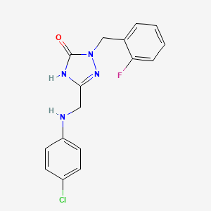 5-([(4-Chlorophenyl)amino]methyl)-2-[(2-fluorophenyl)methyl]-2,3-dihydro-1H-1,2,4-triazol-3-one