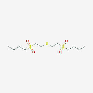 molecular formula C12H26O4S3 B11471903 1-[(2-{[2-(Butylsulfonyl)ethyl]sulfanyl}ethyl)sulfonyl]butane 