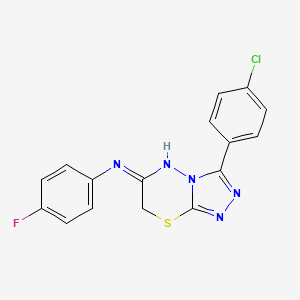 3-(4-chlorophenyl)-N-(4-fluorophenyl)-7H-[1,2,4]triazolo[3,4-b][1,3,4]thiadiazin-6-amine