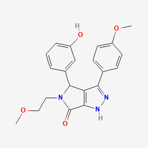 molecular formula C21H21N3O4 B11471937 4-(3-hydroxyphenyl)-5-(2-methoxyethyl)-3-(4-methoxyphenyl)-4,5-dihydropyrrolo[3,4-c]pyrazol-6(1H)-one 