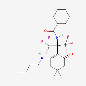 N-{2-[2-(butylamino)-4,4-dimethyl-6-oxocyclohex-1-en-1-yl]-1,1,1,3,3,3-hexafluoropropan-2-yl}cyclohexanecarboxamide