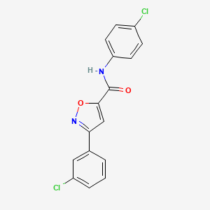 molecular formula C16H10Cl2N2O2 B11471986 3-(3-chlorophenyl)-N-(4-chlorophenyl)-1,2-oxazole-5-carboxamide 