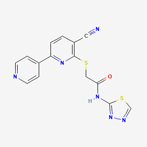 2-[(5-cyano-2,4'-bipyridin-6-yl)sulfanyl]-N-(1,3,4-thiadiazol-2-yl)acetamide