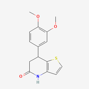 molecular formula C15H15NO3S B11472007 7-(3,4-dimethoxyphenyl)-6,7-dihydrothieno[3,2-b]pyridin-5(4H)-one 