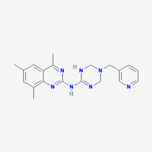 4,6,8-trimethyl-N-[5-(pyridin-3-ylmethyl)-1,4,5,6-tetrahydro-1,3,5-triazin-2-yl]quinazolin-2-amine