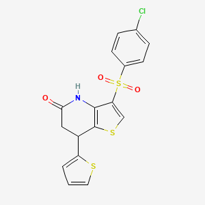 3-[(4-chlorophenyl)sulfonyl]-7-(thiophen-2-yl)-6,7-dihydrothieno[3,2-b]pyridin-5(4H)-one