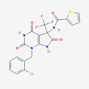 N-[1-(2-chlorobenzyl)-4-hydroxy-2,6-dioxo-5-(trifluoromethyl)-2,5,6,7-tetrahydro-1H-pyrrolo[2,3-d]pyrimidin-5-yl]thiophene-2-carboxamide