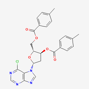 molecular formula C₂₆H₂₃ClN₄O₅ B1147204 3,5-二甲苯甲酰基-6-氯嘌呤-7-|A-D-脱氧核糖苷 CAS No. 91713-51-8
