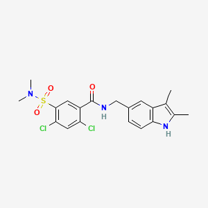 2,4-dichloro-N-[(2,3-dimethyl-1H-indol-5-yl)methyl]-5-(dimethylsulfamoyl)benzamide