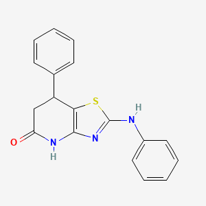 molecular formula C18H15N3OS B11472055 7-Phenyl-2-(phenylamino)-4H,6H,7H-[1,3]thiazolo[4,5-b]pyridin-5-one 