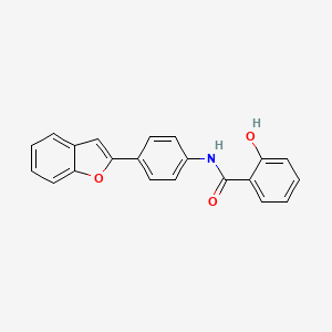 molecular formula C21H15NO3 B11472069 N-[4-(1-benzofuran-2-yl)phenyl]-2-hydroxybenzamide 