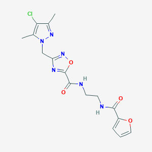 3-[(4-chloro-3,5-dimethyl-1H-pyrazol-1-yl)methyl]-N-{2-[(furan-2-ylcarbonyl)amino]ethyl}-1,2,4-oxadiazole-5-carboxamide