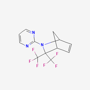 molecular formula C12H9F6N3 B11472098 2-(Pyrimidin-2-yl)-3,3-bis(trifluoromethyl)-2-azabicyclo[2.2.1]hept-5-ene 