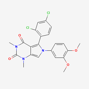 molecular formula C22H19Cl2N3O4 B11472108 5-(2,4-dichlorophenyl)-6-(3,4-dimethoxyphenyl)-1,3-dimethyl-1H-pyrrolo[3,4-d]pyrimidine-2,4(3H,6H)-dione 