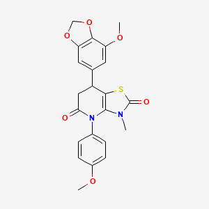 7-(7-methoxy-1,3-benzodioxol-5-yl)-4-(4-methoxyphenyl)-3-methyl-6,7-dihydro[1,3]thiazolo[4,5-b]pyridine-2,5(3H,4H)-dione