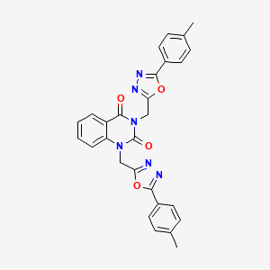 1,3-bis{[5-(4-methylphenyl)-1,3,4-oxadiazol-2-yl]methyl}quinazoline-2,4(1H,3H)-dione