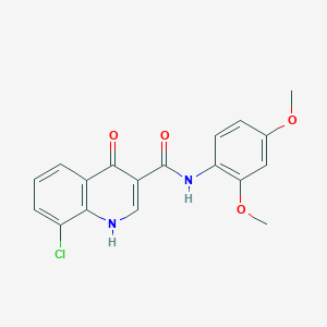 molecular formula C18H15ClN2O4 B11472137 8-chloro-N-(2,4-dimethoxyphenyl)-4-hydroxyquinoline-3-carboxamide 