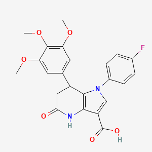 1-(4-fluorophenyl)-5-hydroxy-7-(3,4,5-trimethoxyphenyl)-6,7-dihydro-1H-pyrrolo[3,2-b]pyridine-3-carboxylic acid