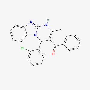 molecular formula C24H18ClN3O B11472176 [4-(2-Chlorophenyl)-2-methyl-1,4-dihydropyrimido[1,2-a]benzimidazol-3-yl](phenyl)methanone 