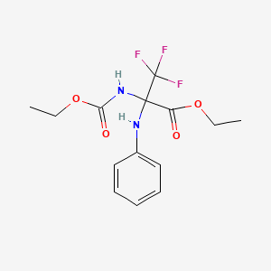 Propanoic acid, 2-[(ethoxycarbonyl)amino]-3,3,3-trifluoro-2-(phenylamino)-, ethyl ester