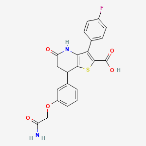 7-[3-(2-Amino-2-oxoethoxy)phenyl]-3-(4-fluorophenyl)-5-oxo-4,5,6,7-tetrahydrothieno[3,2-b]pyridine-2-carboxylic acid