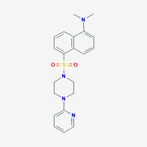 molecular formula C21H24N4O2S B11472279 N,N-dimethyl-5-{[4-(pyridin-2-yl)piperazin-1-yl]sulfonyl}naphthalen-1-amine 