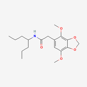 molecular formula C18H27NO5 B11472286 2-(4,7-dimethoxy-1,3-benzodioxol-5-yl)-N-(heptan-4-yl)acetamide 