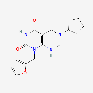 molecular formula C16H20N4O3 B11472295 6-cyclopentyl-1-(furan-2-ylmethyl)-2-hydroxy-5,6,7,8-tetrahydropyrimido[4,5-d]pyrimidin-4(1H)-one 