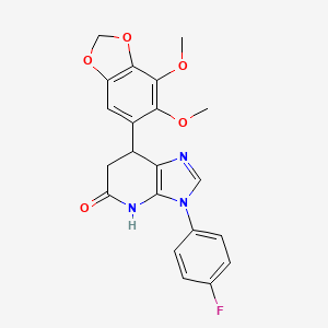 molecular formula C21H18FN3O5 B11472299 7-(6,7-dimethoxy-1,3-benzodioxol-5-yl)-3-(4-fluorophenyl)-3,4,6,7-tetrahydro-5H-imidazo[4,5-b]pyridin-5-one 