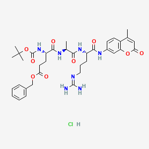molecular formula C36H48ClN7O9 B1147231 Boc-谷氨酸(OBzl)-丙氨酸-精氨酸-氨甲酰甲基香豆素盐酸盐 CAS No. 133448-25-6