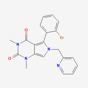 molecular formula C20H17BrN4O2 B11472314 5-(2-bromophenyl)-1,3-dimethyl-6-(pyridin-2-ylmethyl)-1H-pyrrolo[3,4-d]pyrimidine-2,4(3H,6H)-dione 