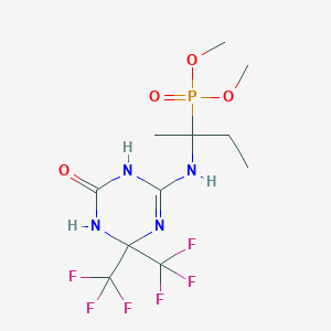 molecular formula C11H17F6N4O4P B11472326 Dimethyl (2-{[6-oxo-4,4-bis(trifluoromethyl)-1,4,5,6-tetrahydro-1,3,5-triazin-2-yl]amino}butan-2-yl)phosphonate 