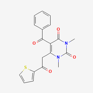 molecular formula C19H16N2O4S B11472365 5-benzoyl-1,3-dimethyl-6-[2-oxo-2-(2-thienyl)ethyl]-2,4(1H,3H)-pyrimidinedione 