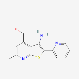 molecular formula C15H15N3OS B11472368 4-(Methoxymethyl)-6-methyl-2-(pyridin-2-yl)thieno[2,3-b]pyridin-3-amine 