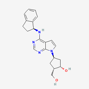 molecular formula C₂₁H₂₄N₄O₂ B1147237 (1S,2S,4R)-4-(4-((S)-2,3-二氢-1H-茚-1-氨基)-7H-吡咯并[2,3-d]嘧啶-7-基)-2-(羟甲基)环戊醇 CAS No. 905580-90-7