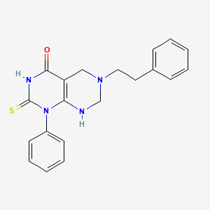 1-phenyl-6-(2-phenylethyl)-2-sulfanyl-5,6,7,8-tetrahydropyrimido[4,5-d]pyrimidin-4(1H)-one