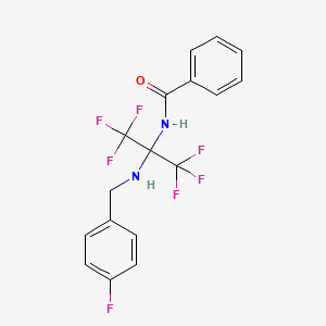 molecular formula C17H13F7N2O B11472381 N-{1,1,1,3,3,3-hexafluoro-2-[(4-fluorobenzyl)amino]propan-2-yl}benzamide 