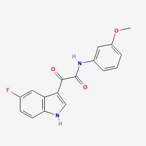 molecular formula C17H13FN2O3 B11472391 2-(5-fluoro-1H-indol-3-yl)-N-(3-methoxyphenyl)-2-oxoacetamide 