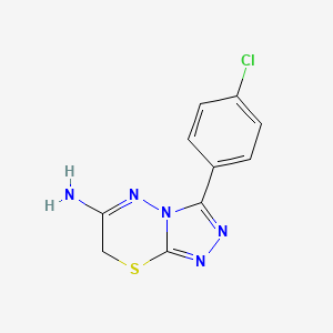 molecular formula C10H8ClN5S B11472399 3-(4-chlorophenyl)-7H-[1,2,4]triazolo[3,4-b][1,3,4]thiadiazin-6-amine 