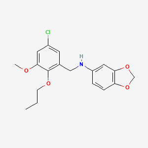 molecular formula C18H20ClNO4 B11472446 N-(5-chloro-3-methoxy-2-propoxybenzyl)-1,3-benzodioxol-5-amine 