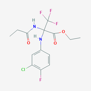 Ethyl 2-(3-chloro-4-fluoroanilino)-3,3,3-trifluoro-2-(propionylamino)propanoate