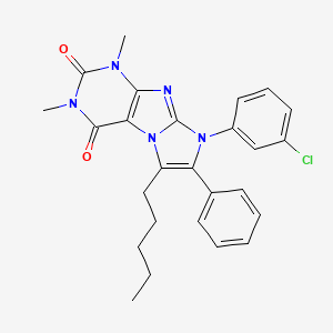 8-(3-chlorophenyl)-1,3-dimethyl-6-pentyl-7-phenyl-1H-imidazo[2,1-f]purine-2,4(3H,8H)-dione