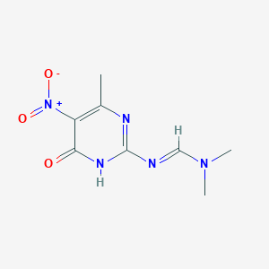 molecular formula C₈H₁₁N₅O₃ B1147252 2-[(二甲氨基)亚甲基]氨基-6-甲基-5-硝基-4-嘧啶醇 CAS No. 151587-54-1